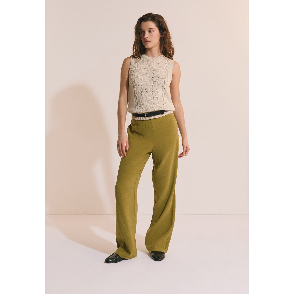 Pull sans manches avec coton A PAN ecru, ETAM