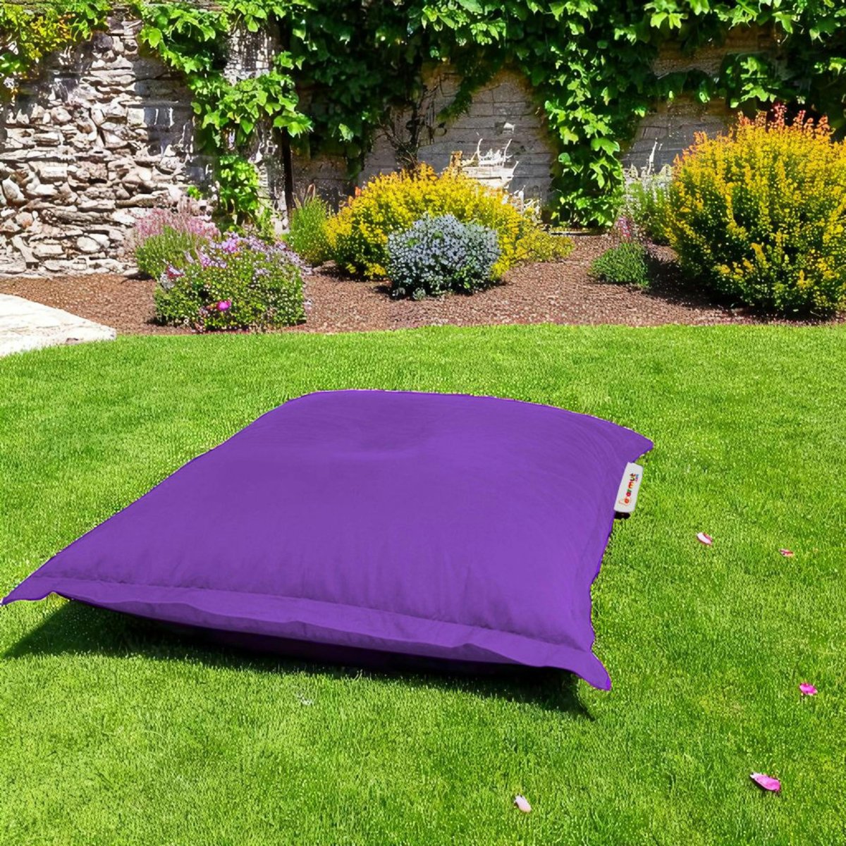 Coussin pouf de jardin 100x100 imperméable ARTA violet, PIER IMPORT