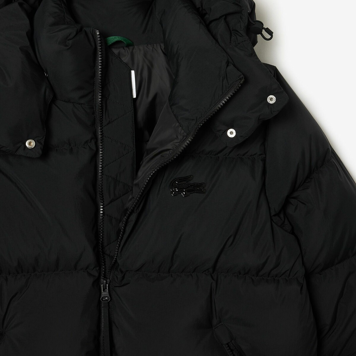 Korte donsjas met kap zwart, LACOSTE