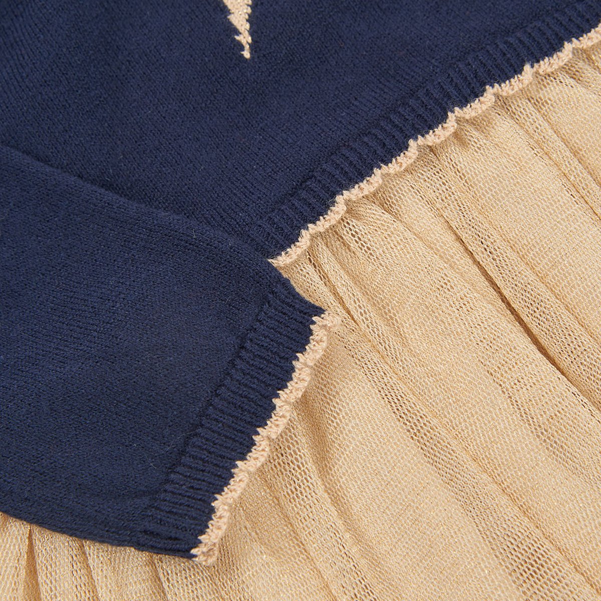 Robe fille en tulle avec noeud bleu, BOBOLI