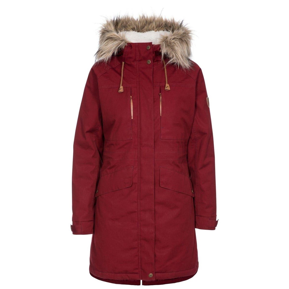 Parka unie en coton FAITHFUL bordeaux, TRESPASS