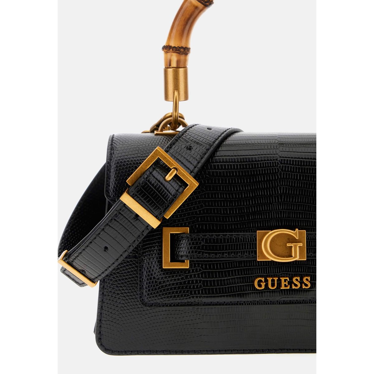 Mini Sac À Main Sibel Imprimé Python noir, GUESS