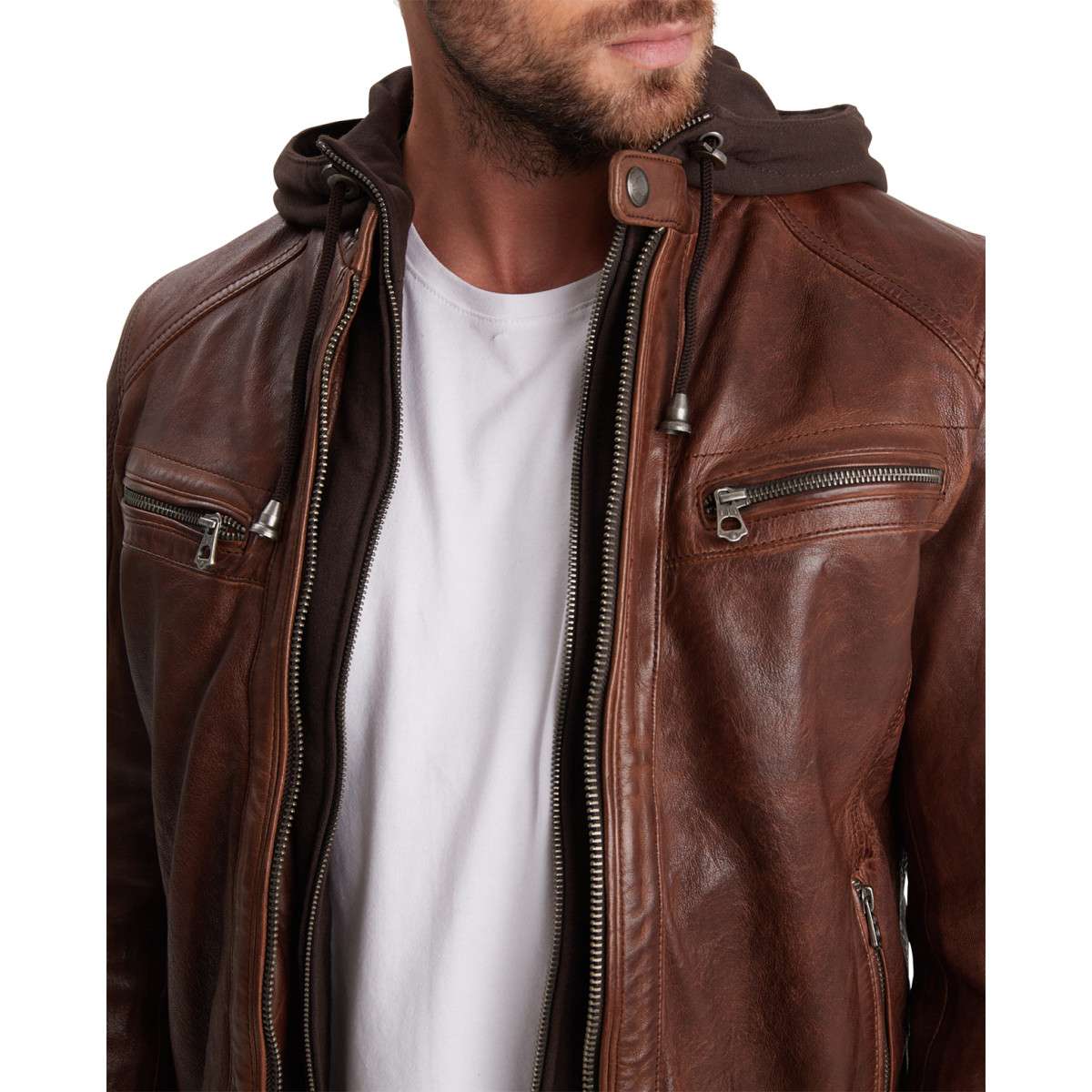 Blouson droit marron, DAYTONA