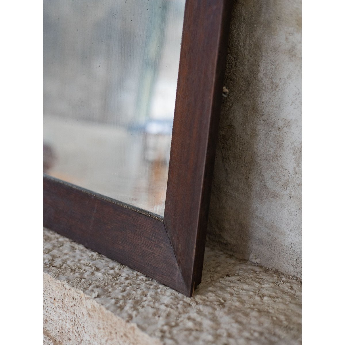 Miroir rectangulaire en bois Georges N°1478 - Bon état bois foncé, DEBONGOUT