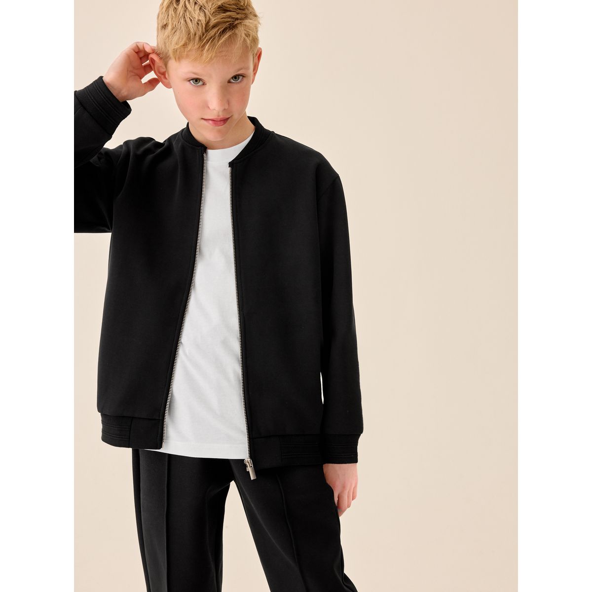 Blouson bomber élégant black interlock, NEXT