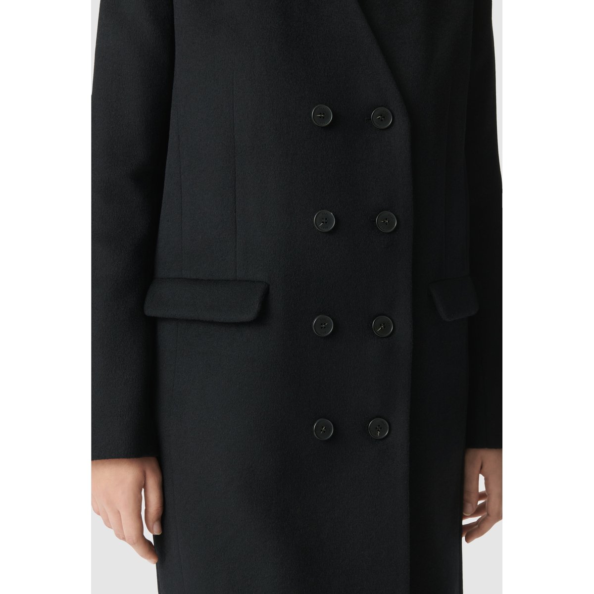 Manteau long parementure à capuche amovible noir, IKKS