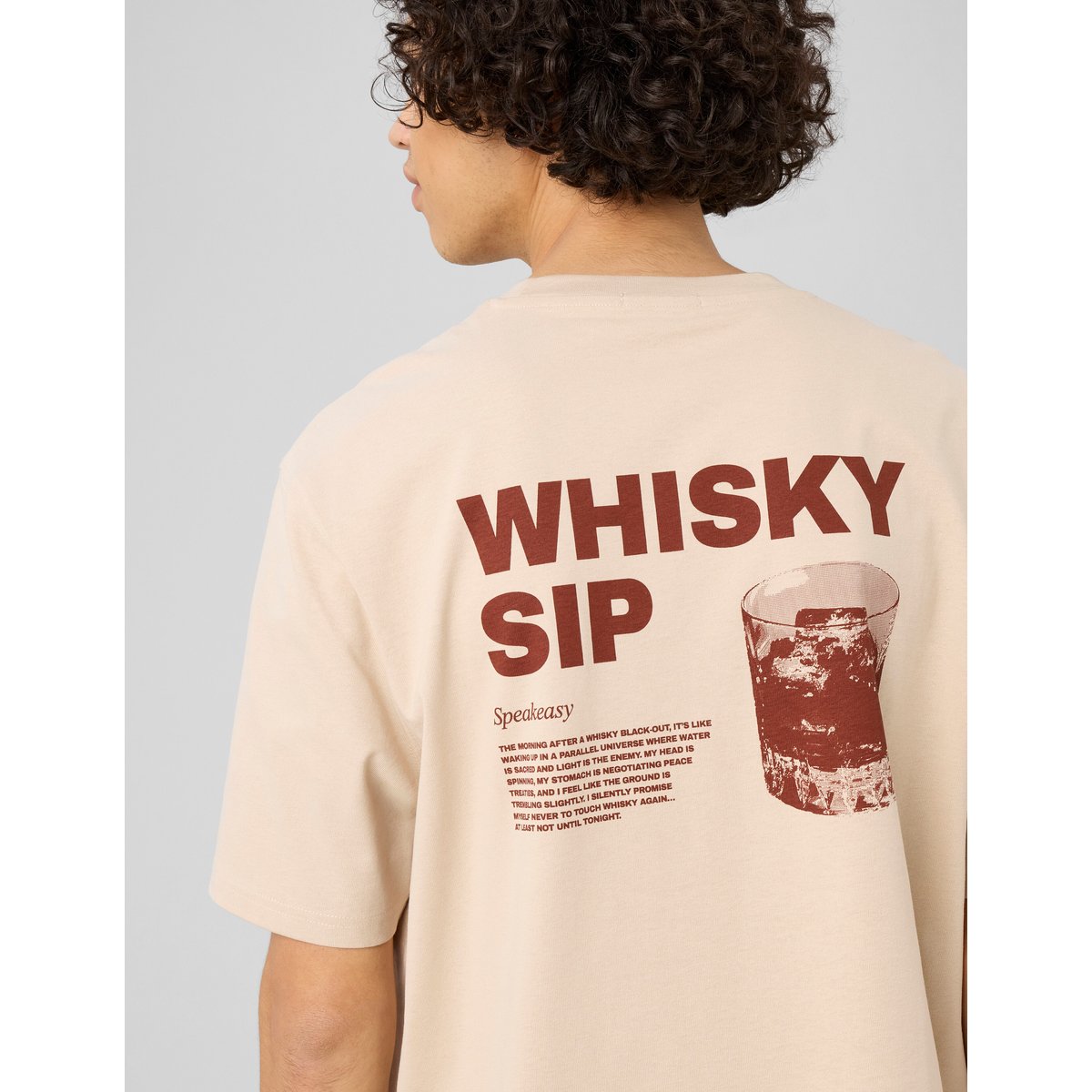 T-shirt imprimé devant/dos blanc cassé, BZB