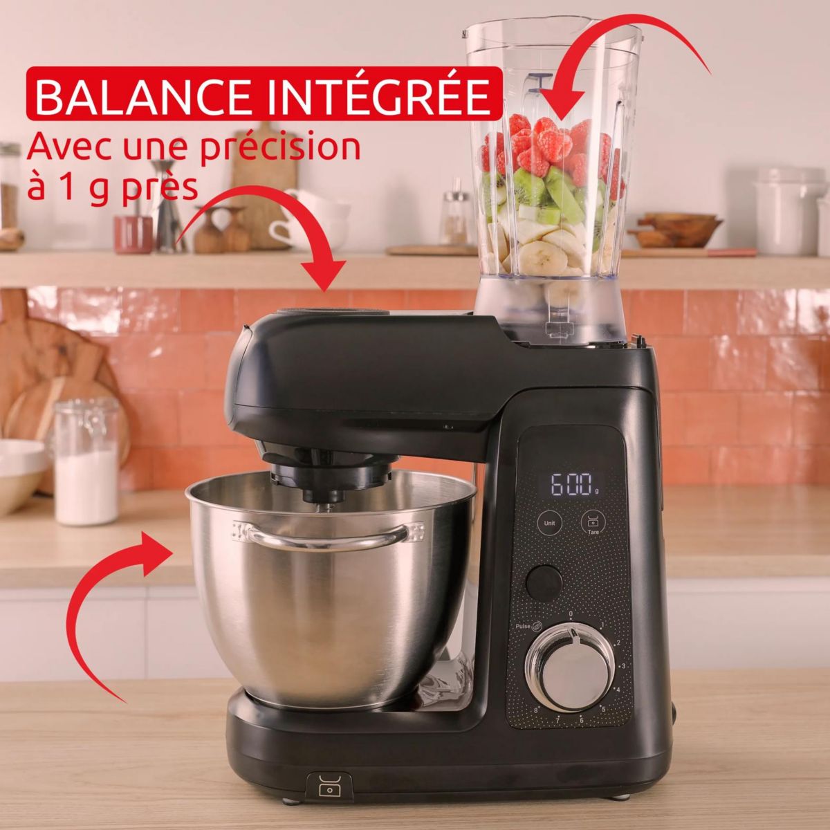 Robot pâtissier BAKE PARTNER + & ACC QA5458F1 couleur unique, MOULINEX