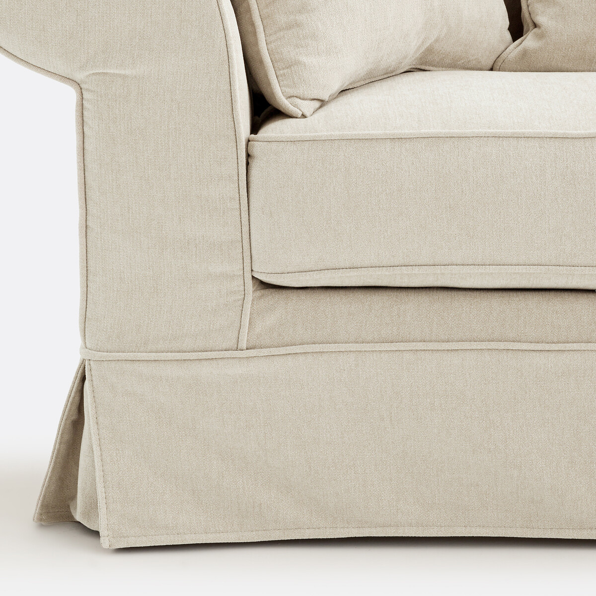 2- of 3-zits rechte bank van gemêleerd polyester, ADELIA beige   , LA REDOUTE INTERIEURS