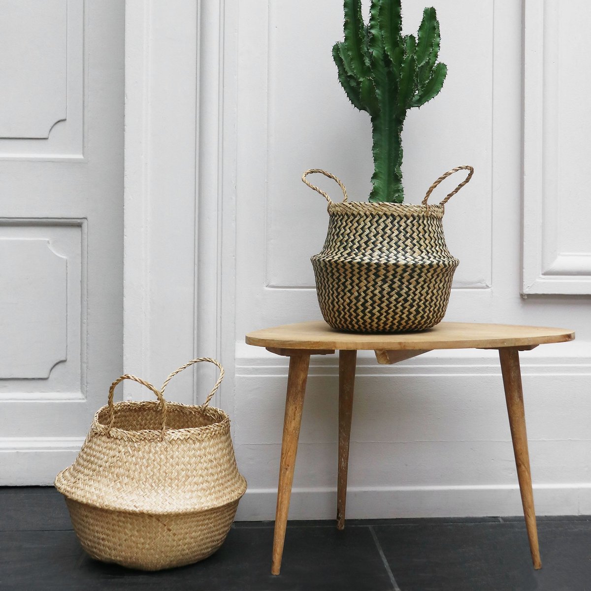 COMPACTOR - Panier de rangement naturel BELLY M - 35 x 35 x H.32 cm - Beige naturel, COMPACTOR