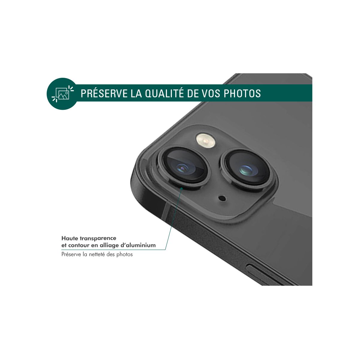 Protège écran iPhone 15 / 15 Plus x 2 noir couleur unique, FORCE GLASS