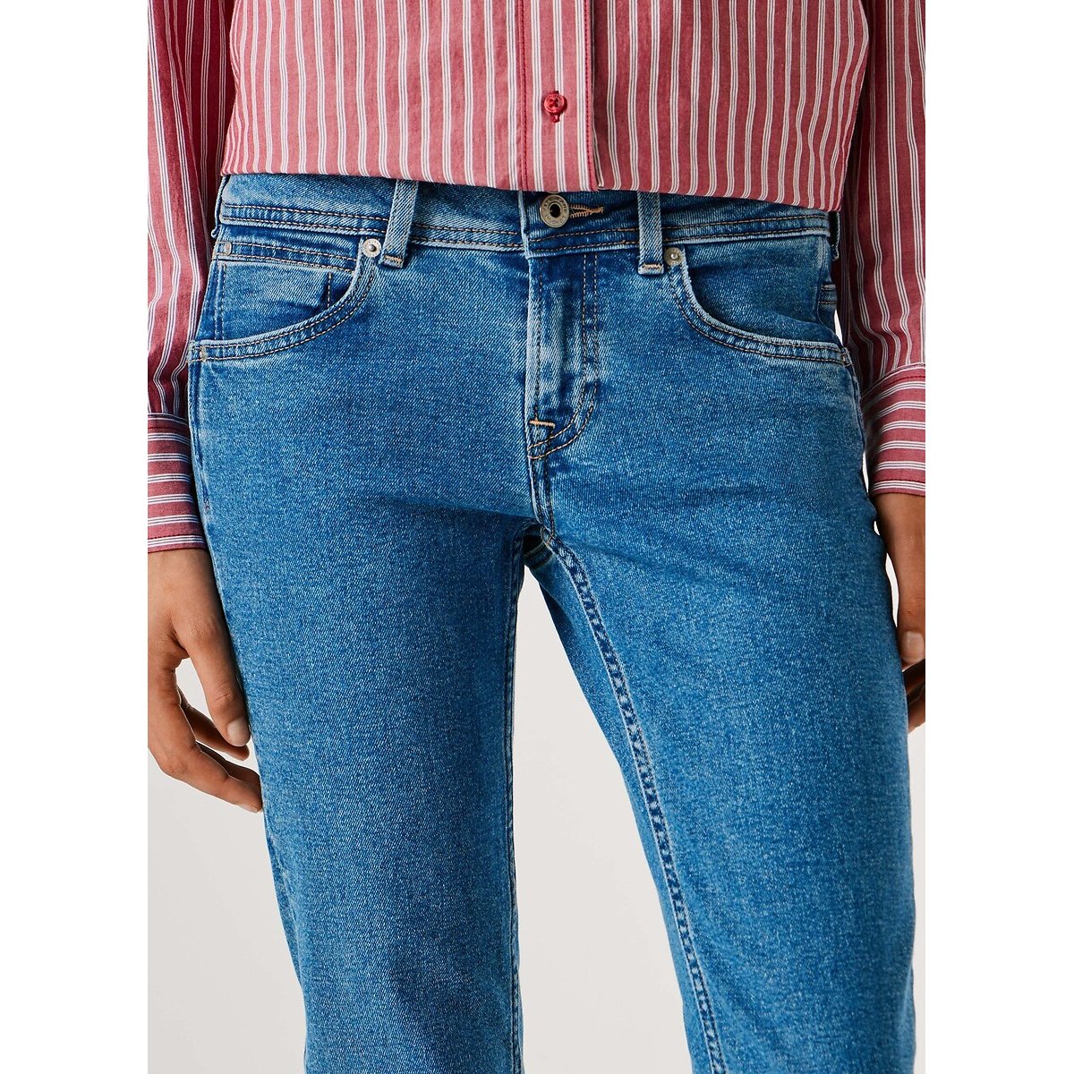 Jean slim taille basse VENUS stone wash bright blue, PEPE JEANS