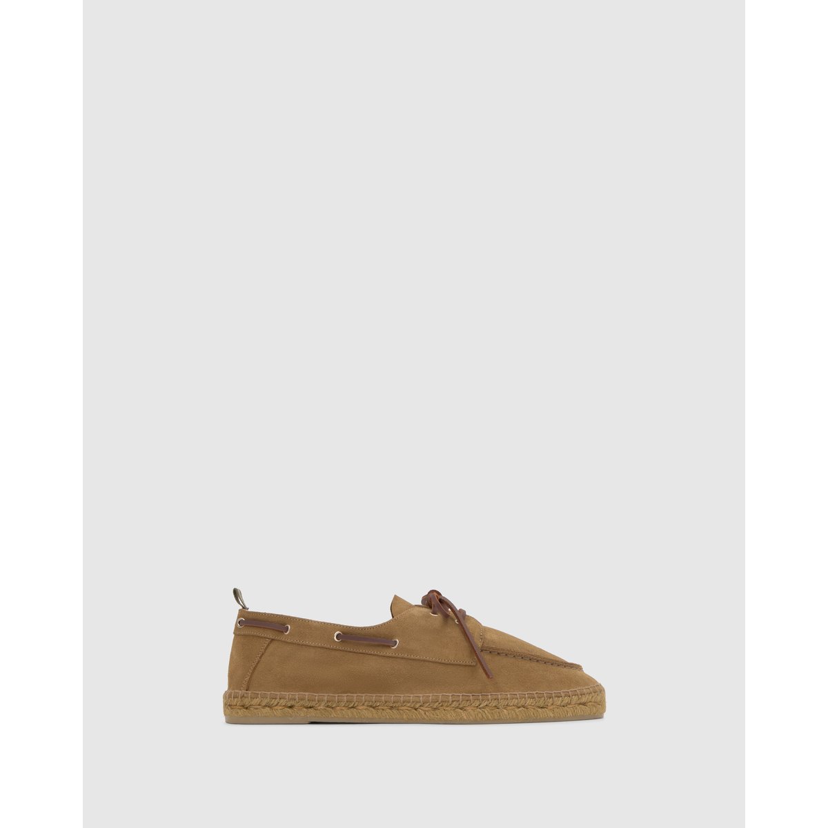 Chaussures bateau en cuir suédé à semelle en jute NEMO taupe, CASTANER