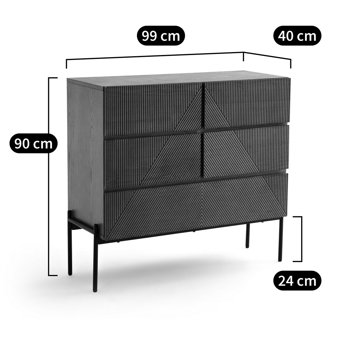 Commode 5 tiroirs Lodge coloris noyer, LA REDOUTE INTERIEURS
