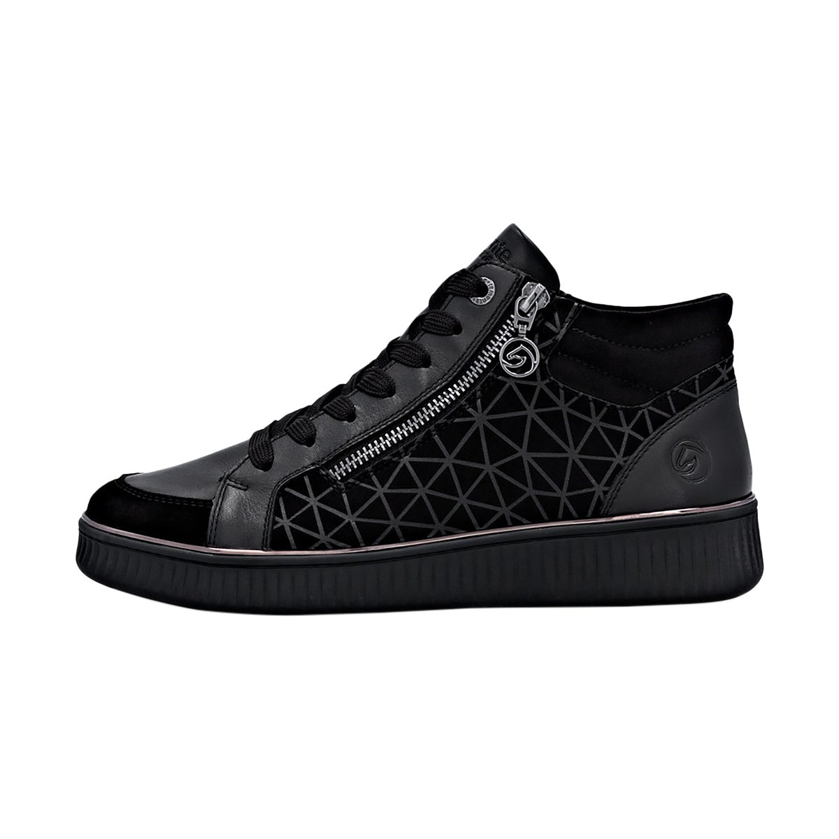 Basket Montante Cuir Goatsuede noir, REMONTE