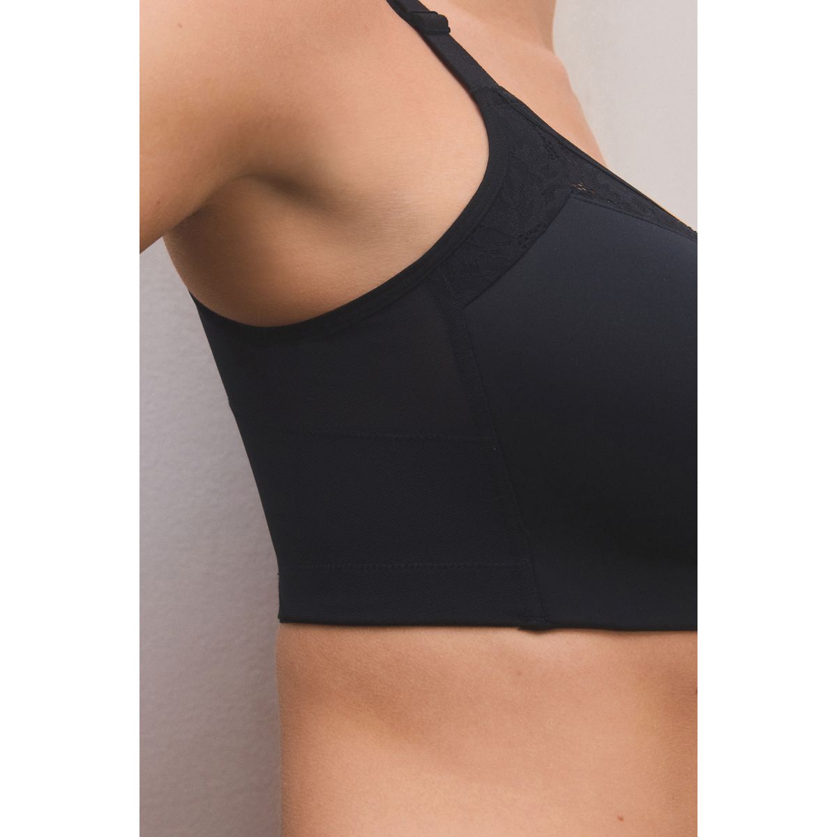 Soutien-gorge avec fermoir devant et dos noir, NEXT