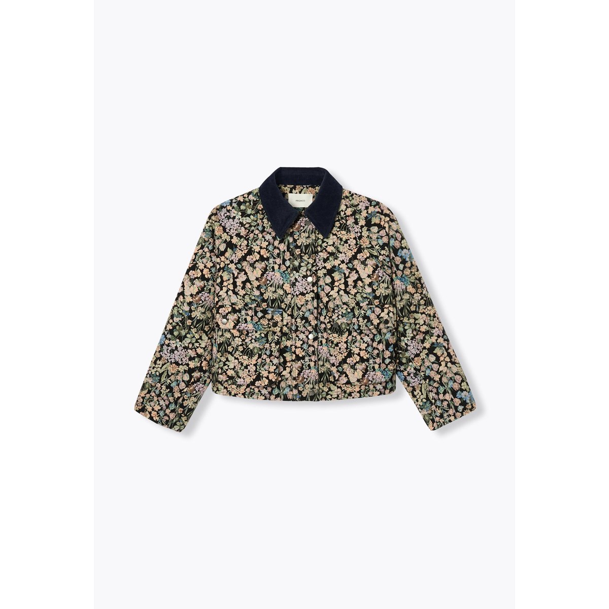 Veste courte jacquard fleurs imprimé multicolore, PROMOD