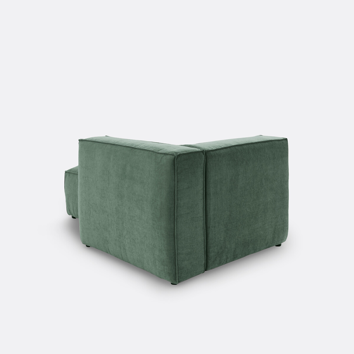 Elemento Chaise Longue para sofá modulável, em veludo texturado, SEVEN verde-acinzentado, LA REDOUTE INTERIEURS