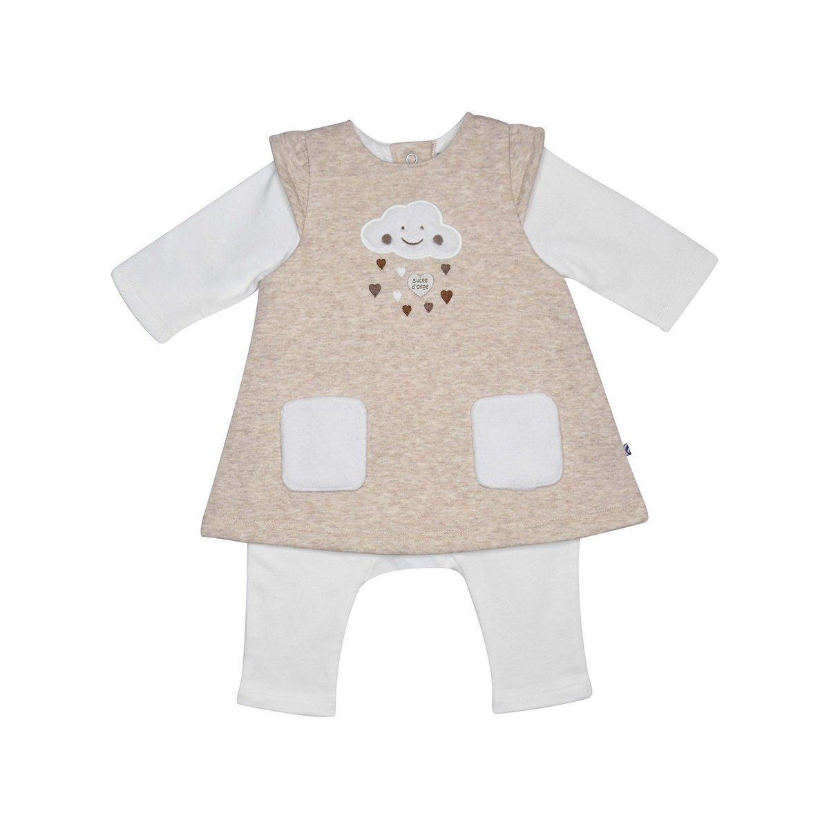 Combirobe isabelle molleton naissance beige, SUCRE D'ORGE