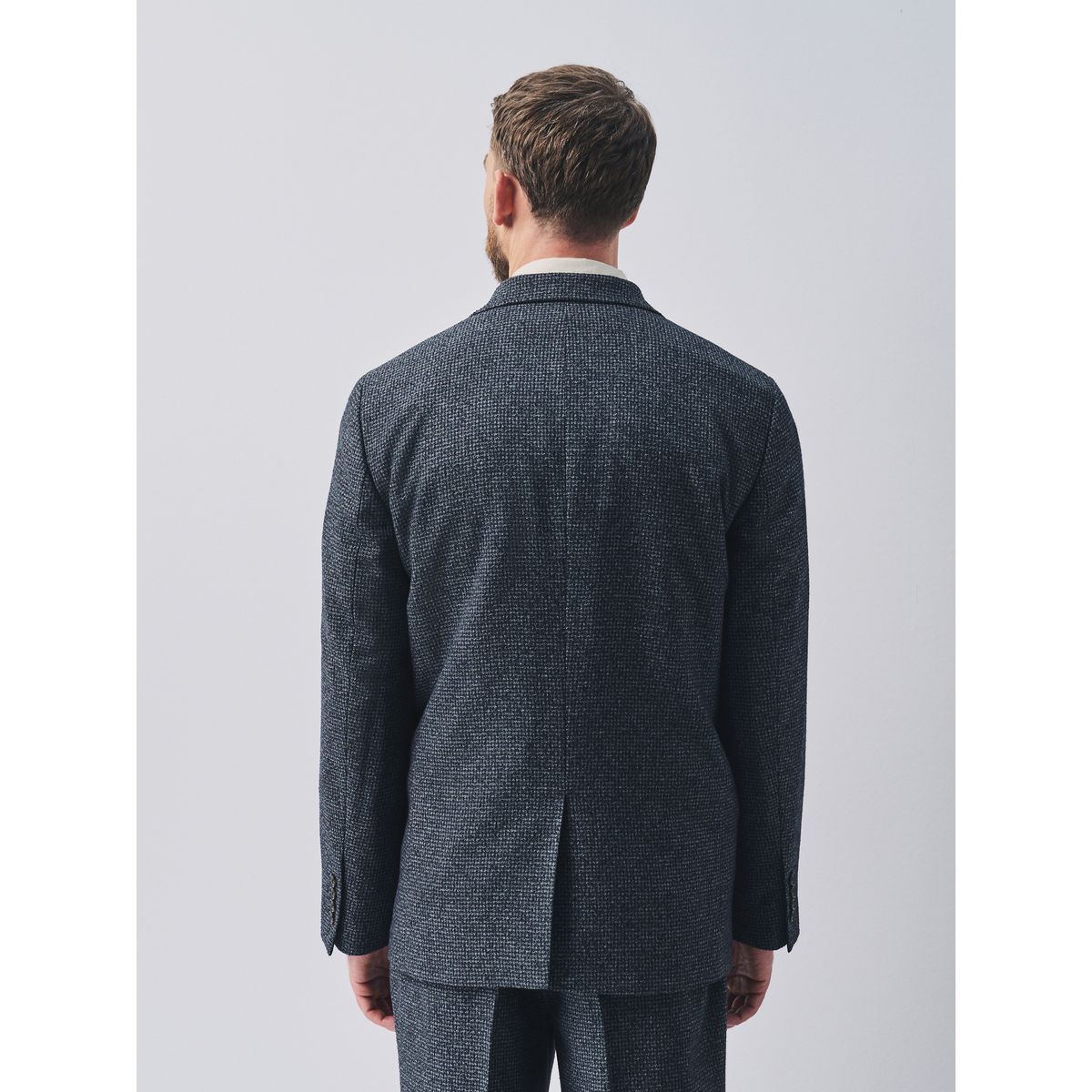 Veste de costume ajustée en tissu bouclé bleu marine, NEXT