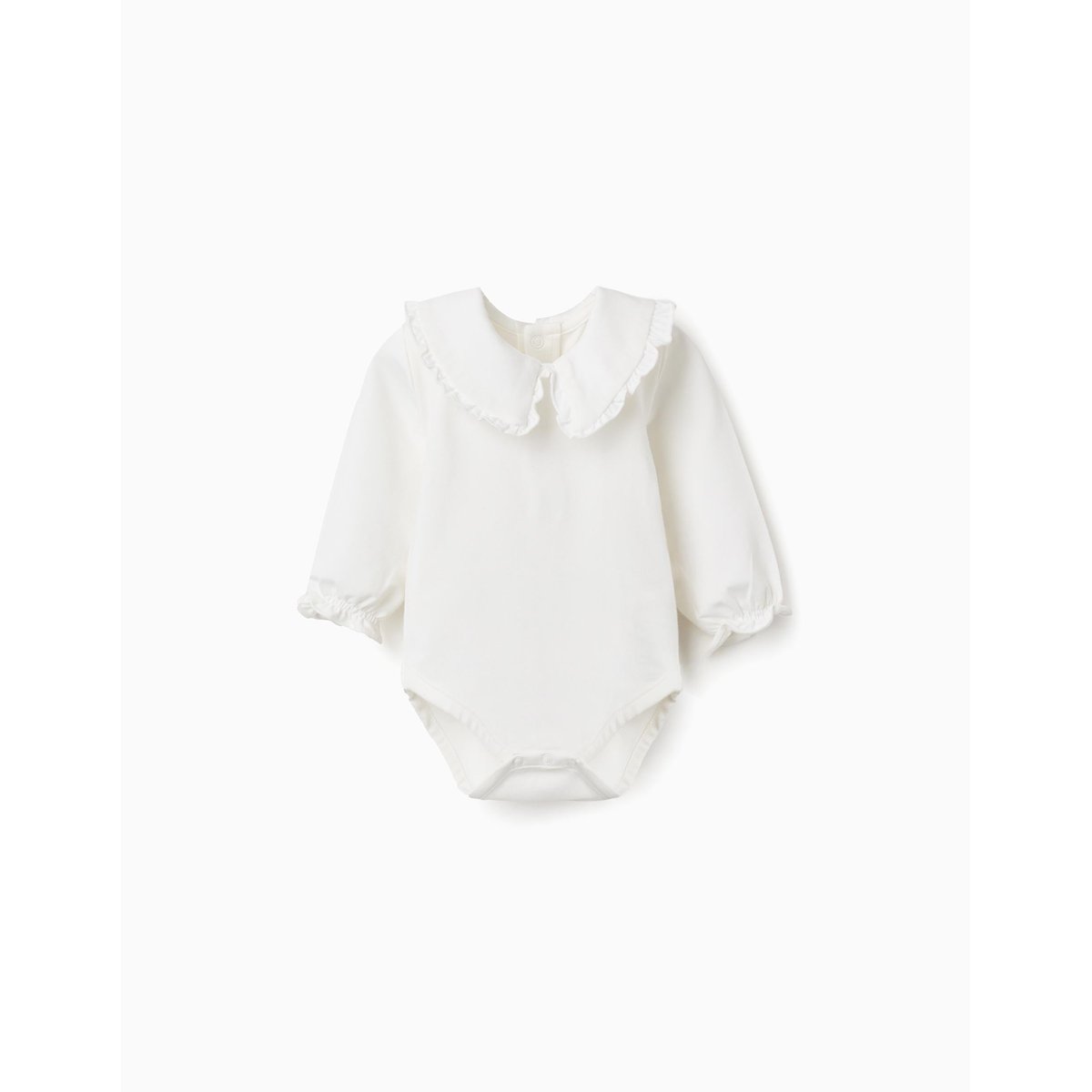 Body en coton à manches longues avec volants blanc, ZIPPY