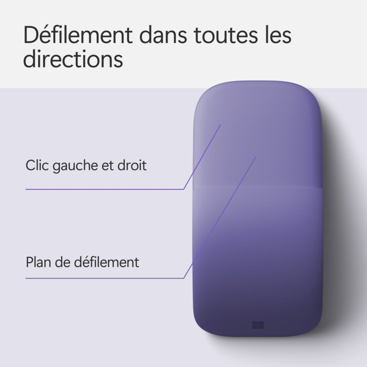 Souris sans fil Surface Arc Mouse | Violet couleur unique, MICROSOFT