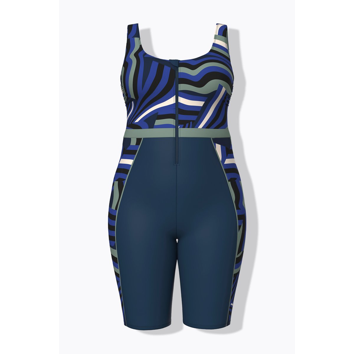 Maillot de bain à jambes longues bleu foncé, ULLA POPKEN