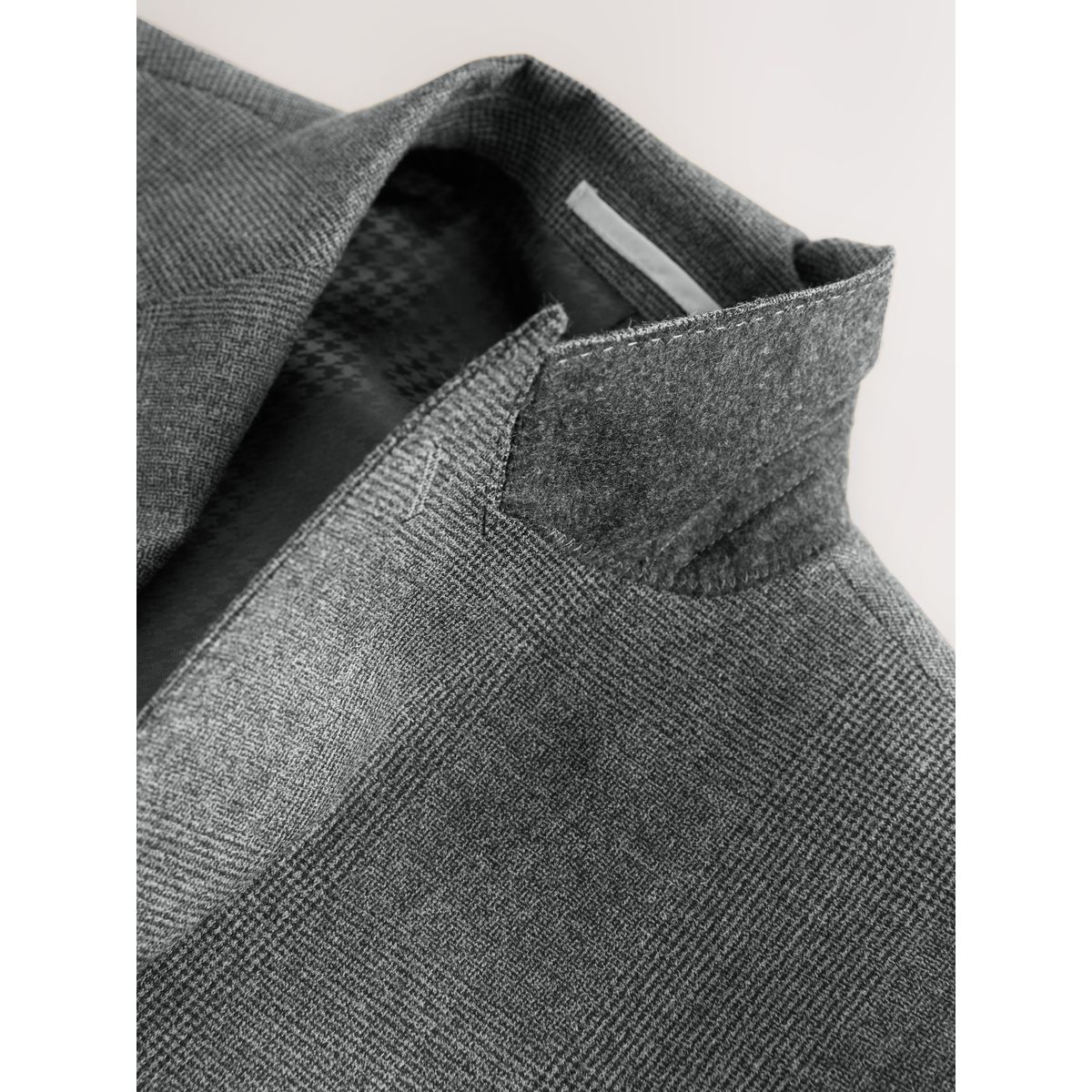 Veste de costume ajustée en laine à carreaux gris, NEXT