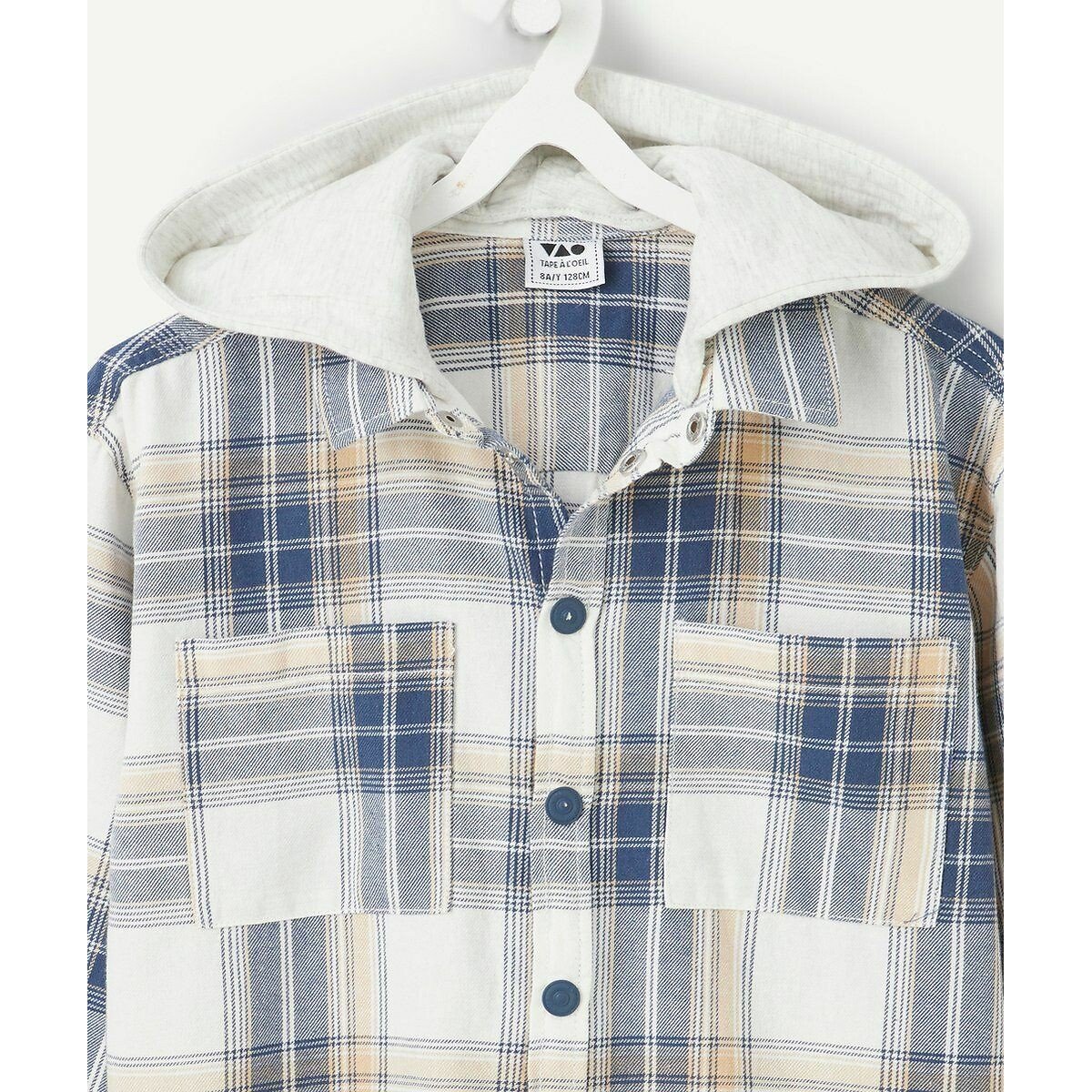 Checked Long Sleeve Shirt ecru/blue checked, TAPE A L'OEIL