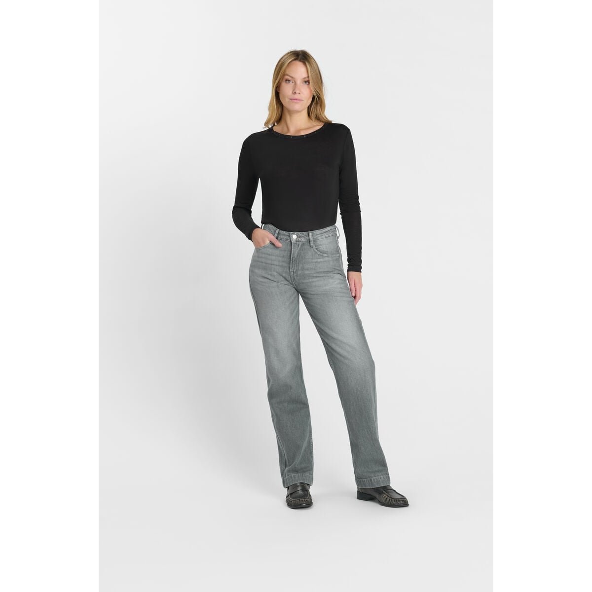 Jeans droite 300/23 regular, longueur 34 grey, LE TEMPS DES CERISES