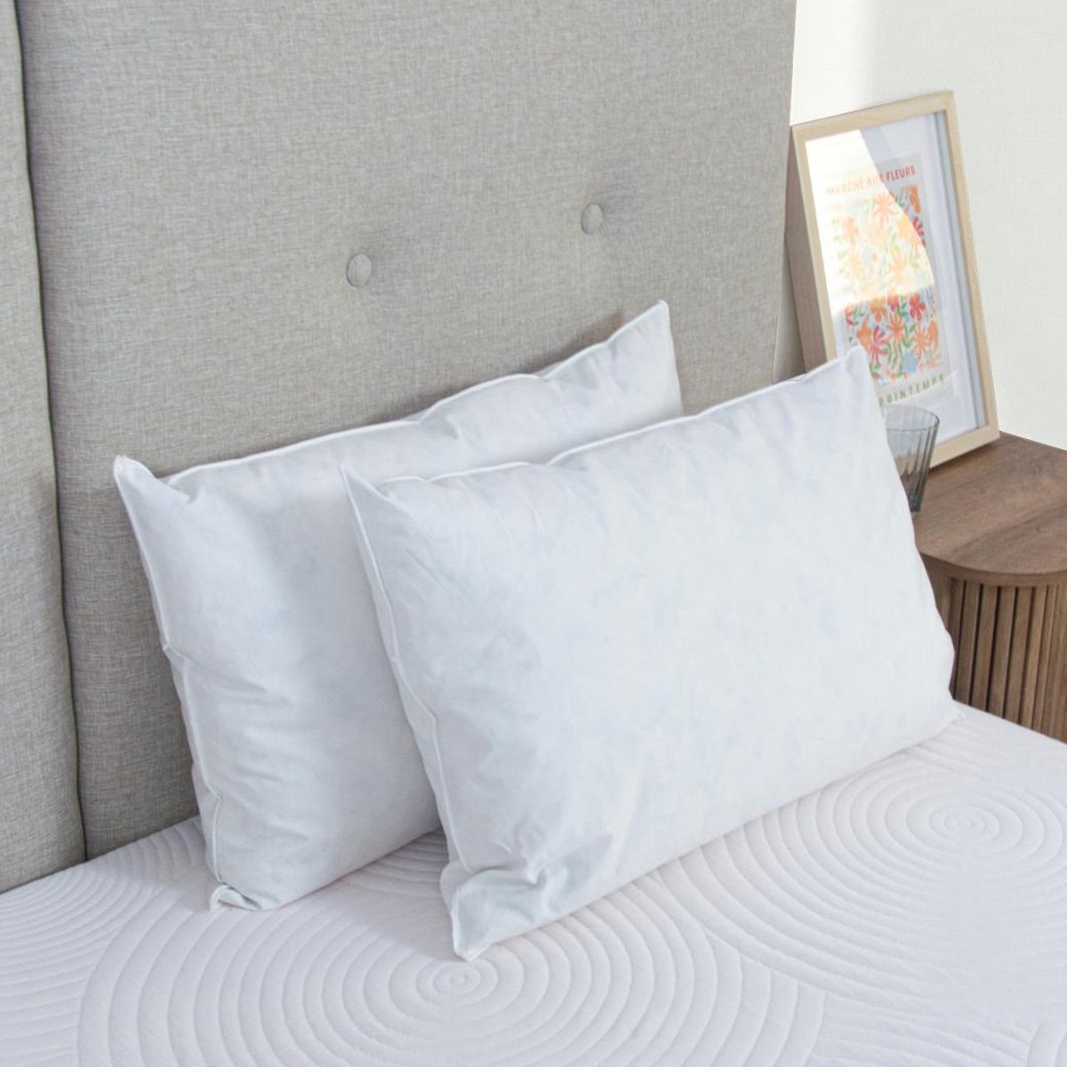 Oreiller Natura 60x60 cm Duvet & Plumes blanc, BELLECOUR