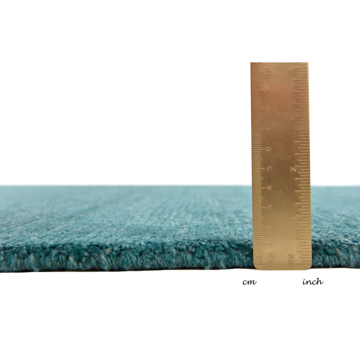 Tapis salon Sangri noué main, 100% laine bleu pétrole, THEKO