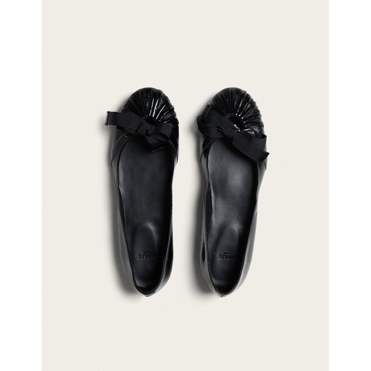 Ballerines SANA cuir plissé noir, ODAJE