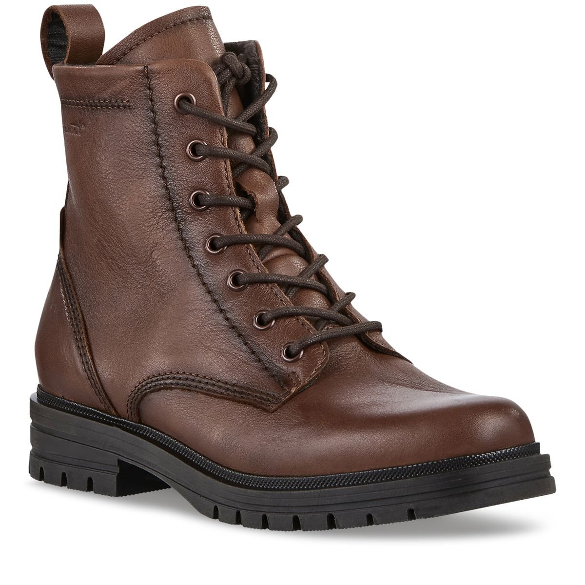 Bottine marron cognac cuir, TAMARIS