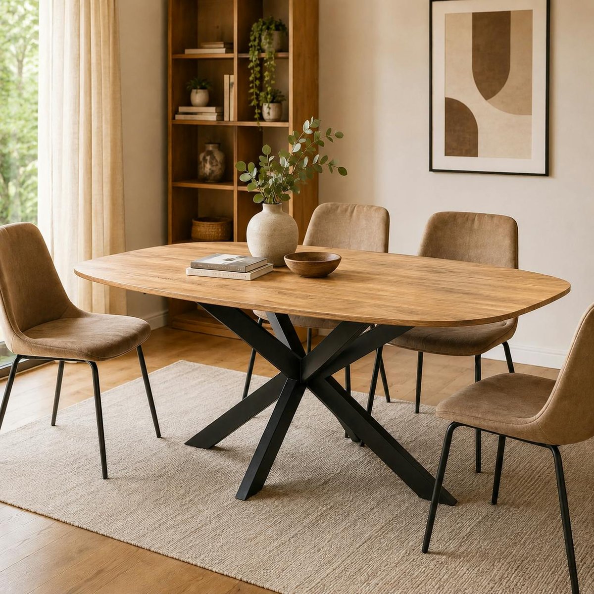 Table à manger bois design organique 200 cm CANYON bois naturel, PIER IMPORT