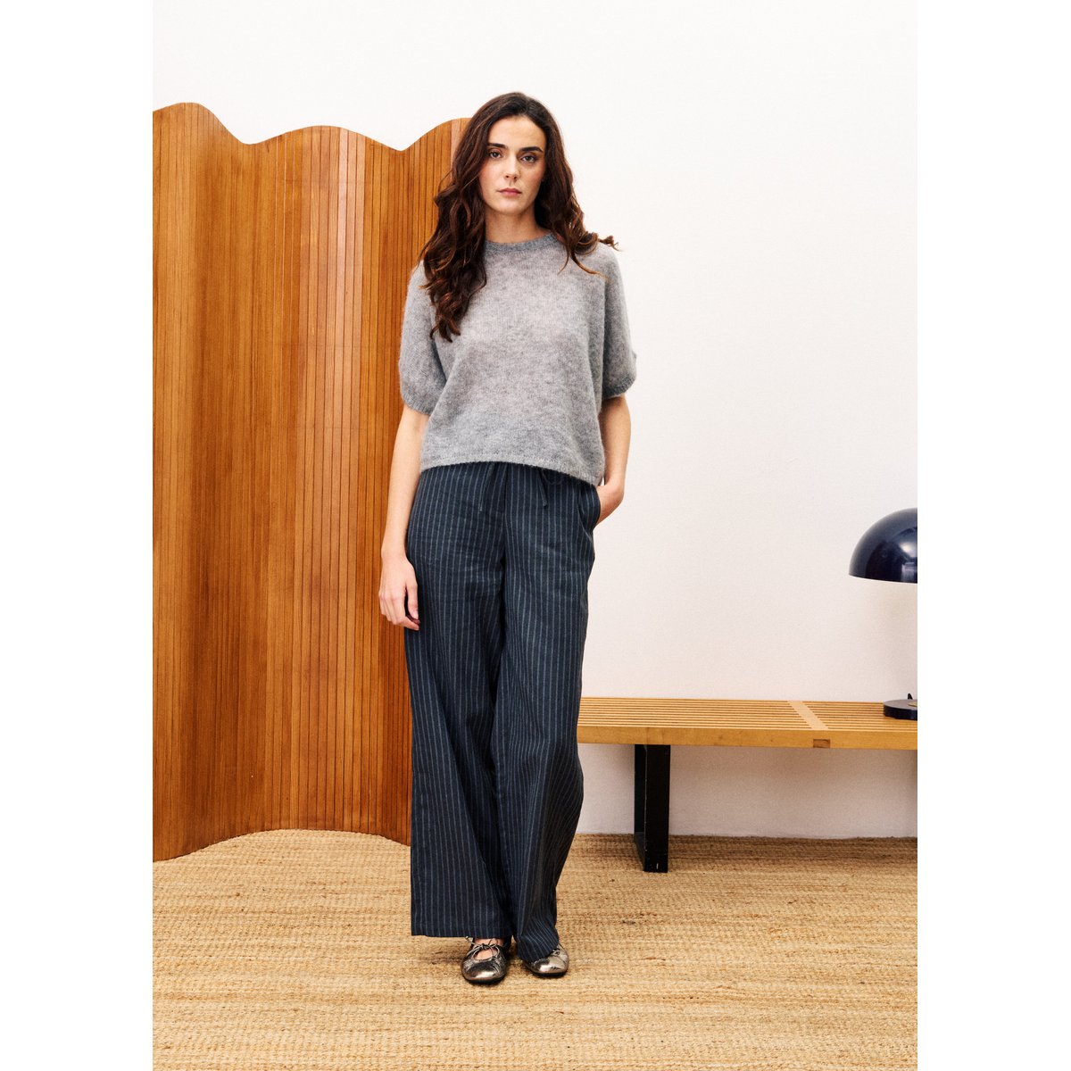 Pantalon en coton OLIVER gris, FRNCH