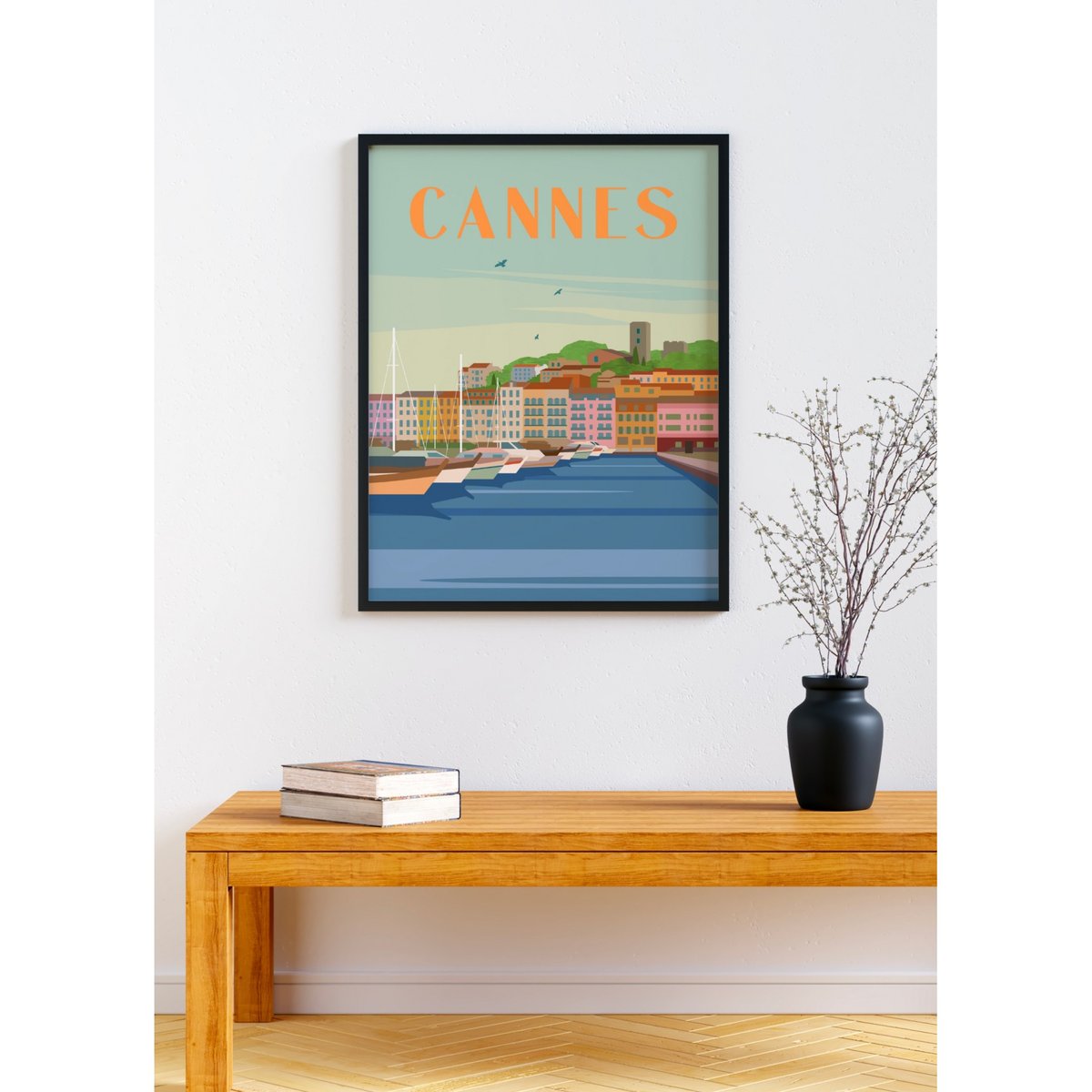 Affiche ville Cannes blanc, L'AFFICHERIE