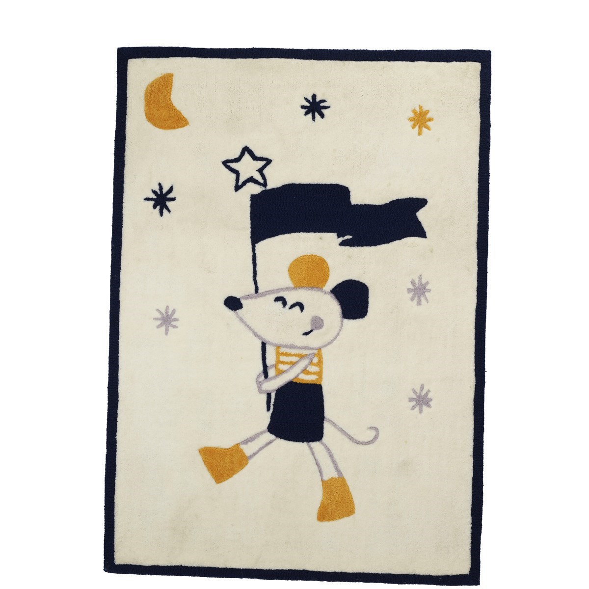 Tapis de chambre enfant en acrylique blanc, SAUTHON