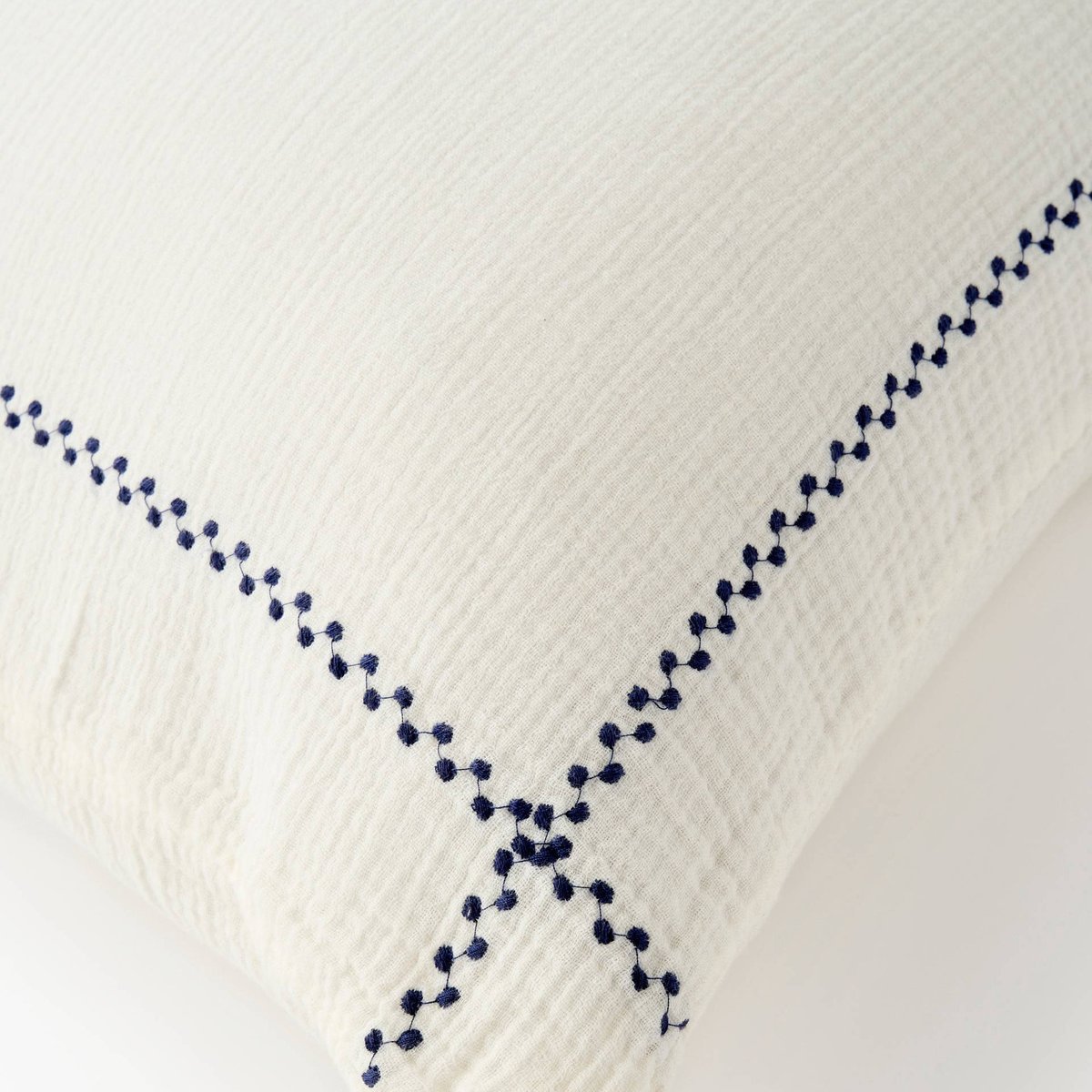 Taie carrée gaze de coton, 63x63cm, 100% coton bio, GOTS off white, MONOPRIX