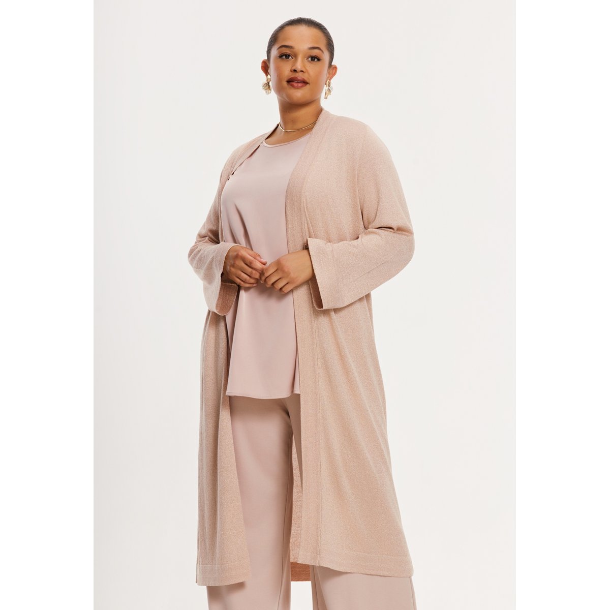 Cardigan avec manches longues brun clair, YOEK