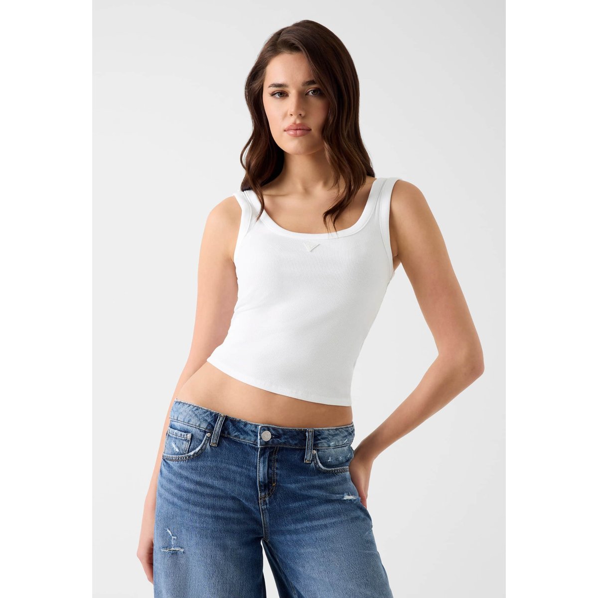 Débardeur Avec Logo blanc, GUESS