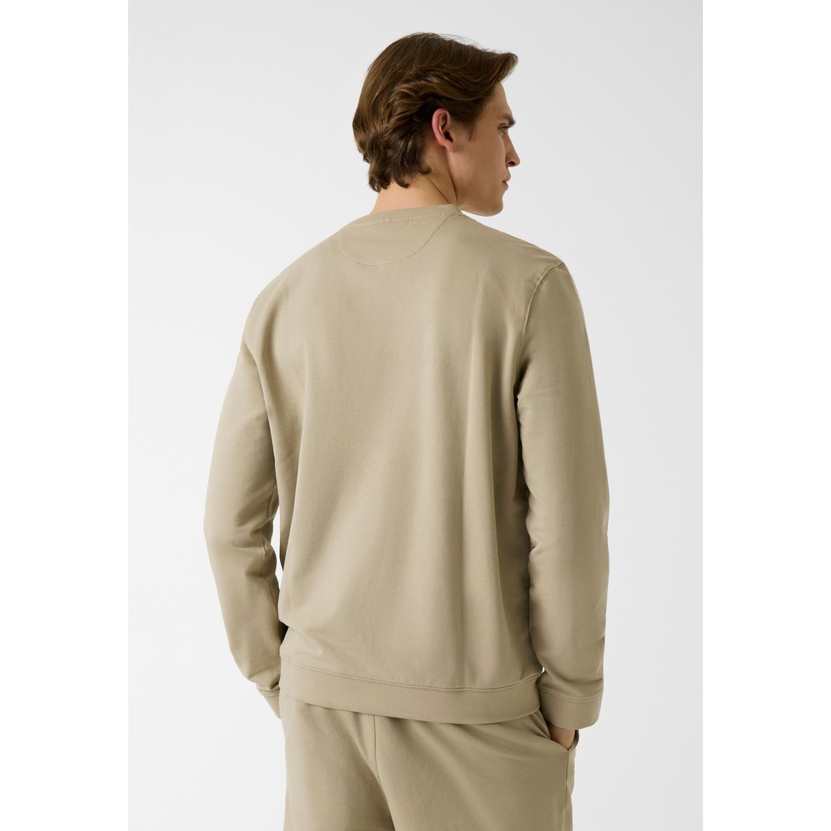 Sweatshirt Avec Logo Imprimé beige, GUESS