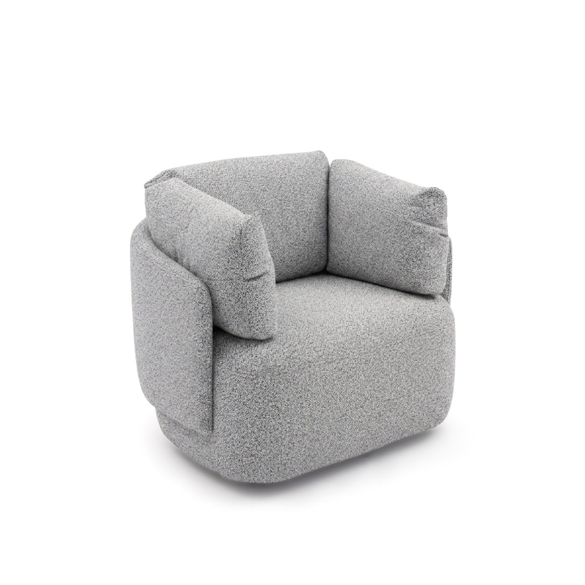 Fauteuil tissu chiné, MARIO gris, BOBOCHIC
