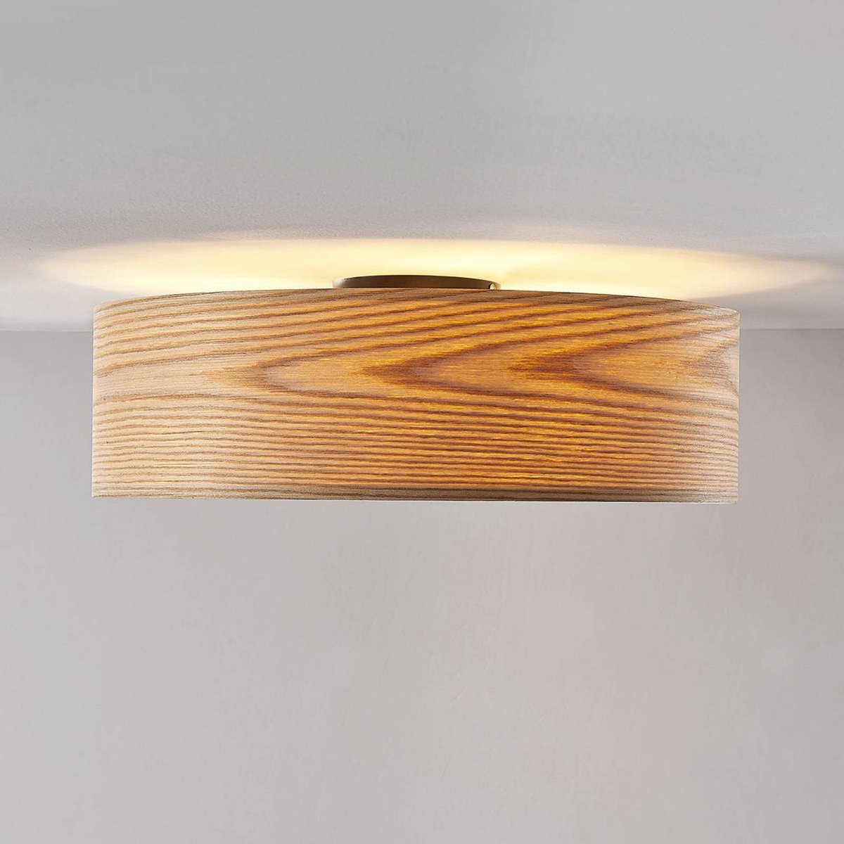 Plafonnier en bois scandinave, Dominic bois clair, blanc, LINDBY