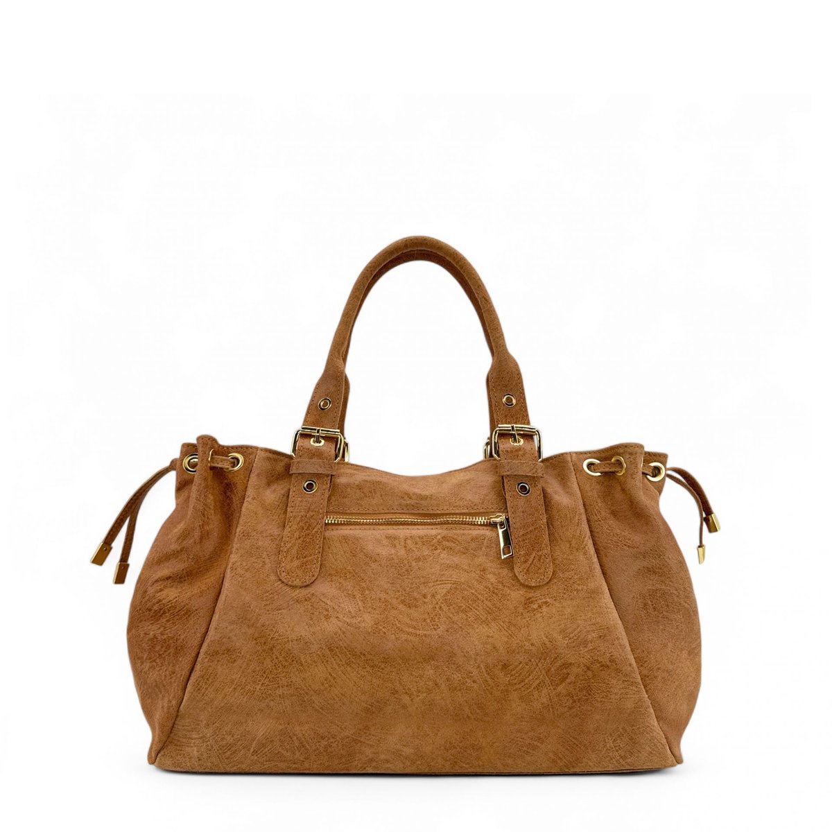 Sac bowling en cuir brossé PRINCESSE BROSSEE XL camel, OH MY BAG