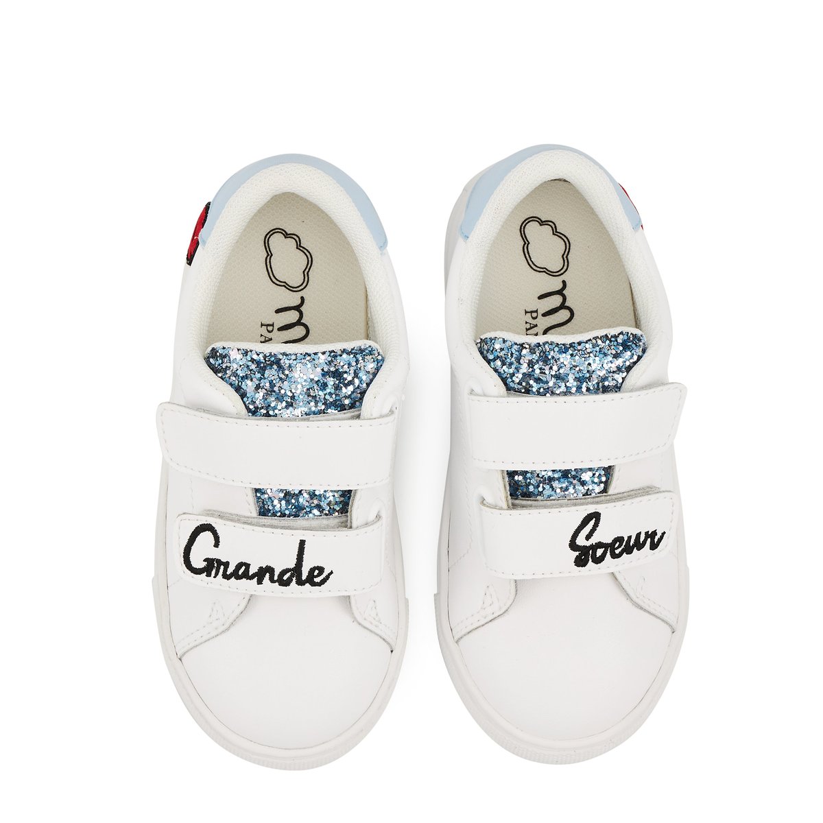 Baskets Enfant En Cuir Mini Edith Grande Soeur blanc, BONS BAISERS