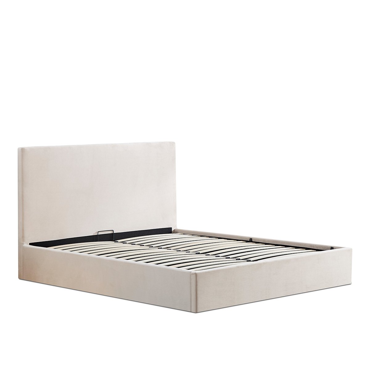 Lit Coffre Velours Beige NÉMÉSIS beige, OLYMPE LITERIE