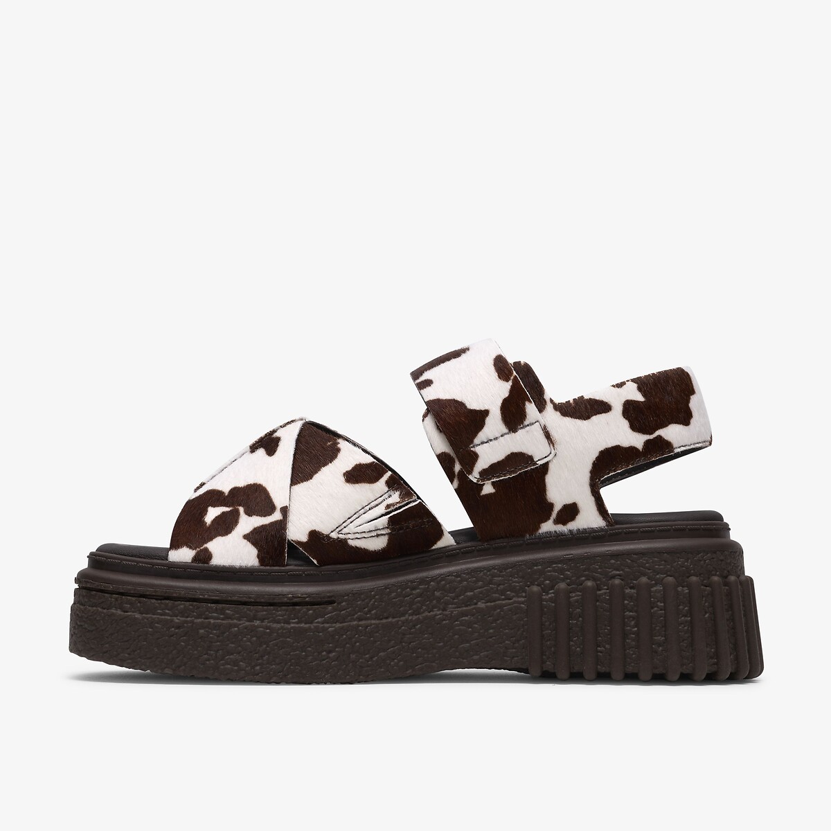 Evamar Wish Cowhide Leather Sandals brown/white, CLARKS