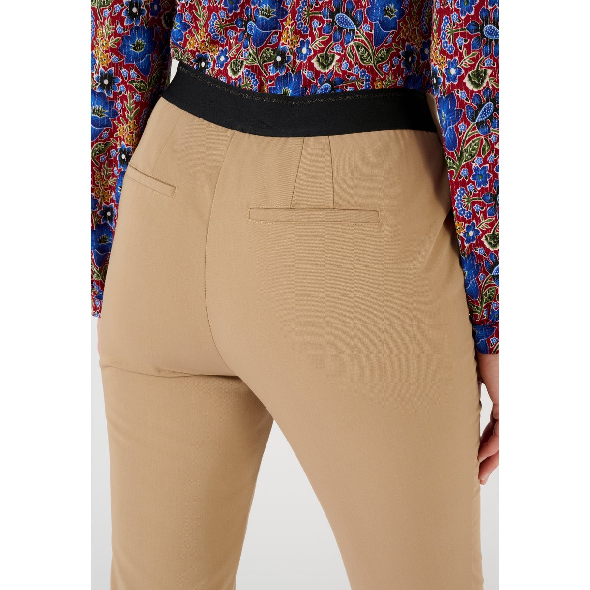 Pantalon effet ventre plat marron beige foncé, DAMART