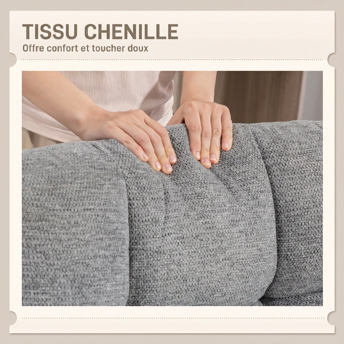 Accent Chair Chenille (100 % polyester) Gris gris, HOMCOM